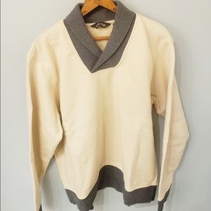 Orvis Cream & Gray Cowl Neck Sweatshirt - Sz L